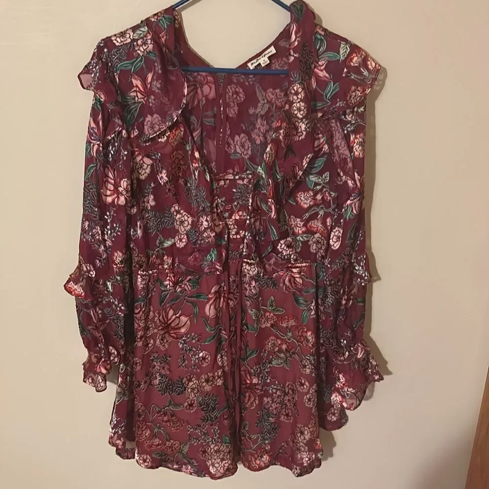 For Love and Lemons ruffle silk mini dress size small